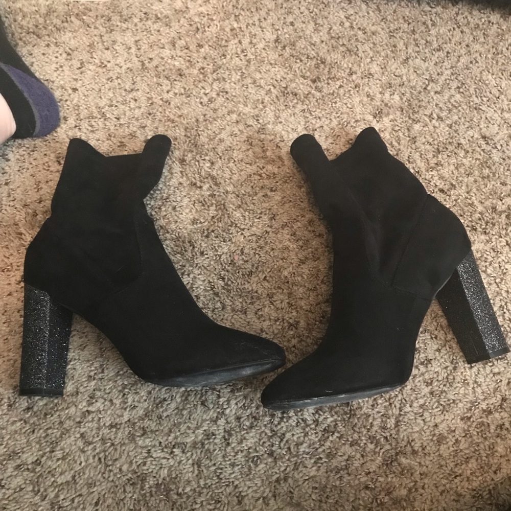 Glitter heel sock booties